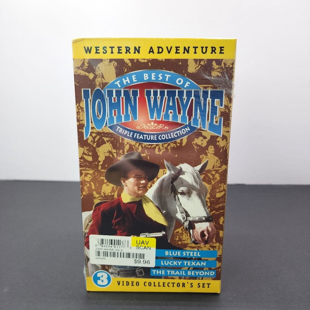 The Best Of John Wayne  VHS Tape Triple Feature Collection - SEALED